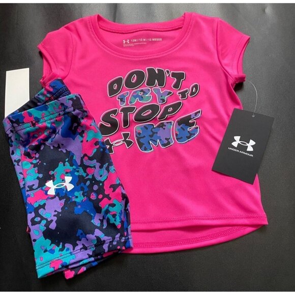 NWT Under Armour Athletic Set Baby Girls Size 12M
